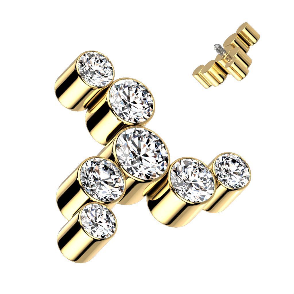 Náhradní ozdoba k dermálu TITAN, závit 1,6 mm (zlacená)