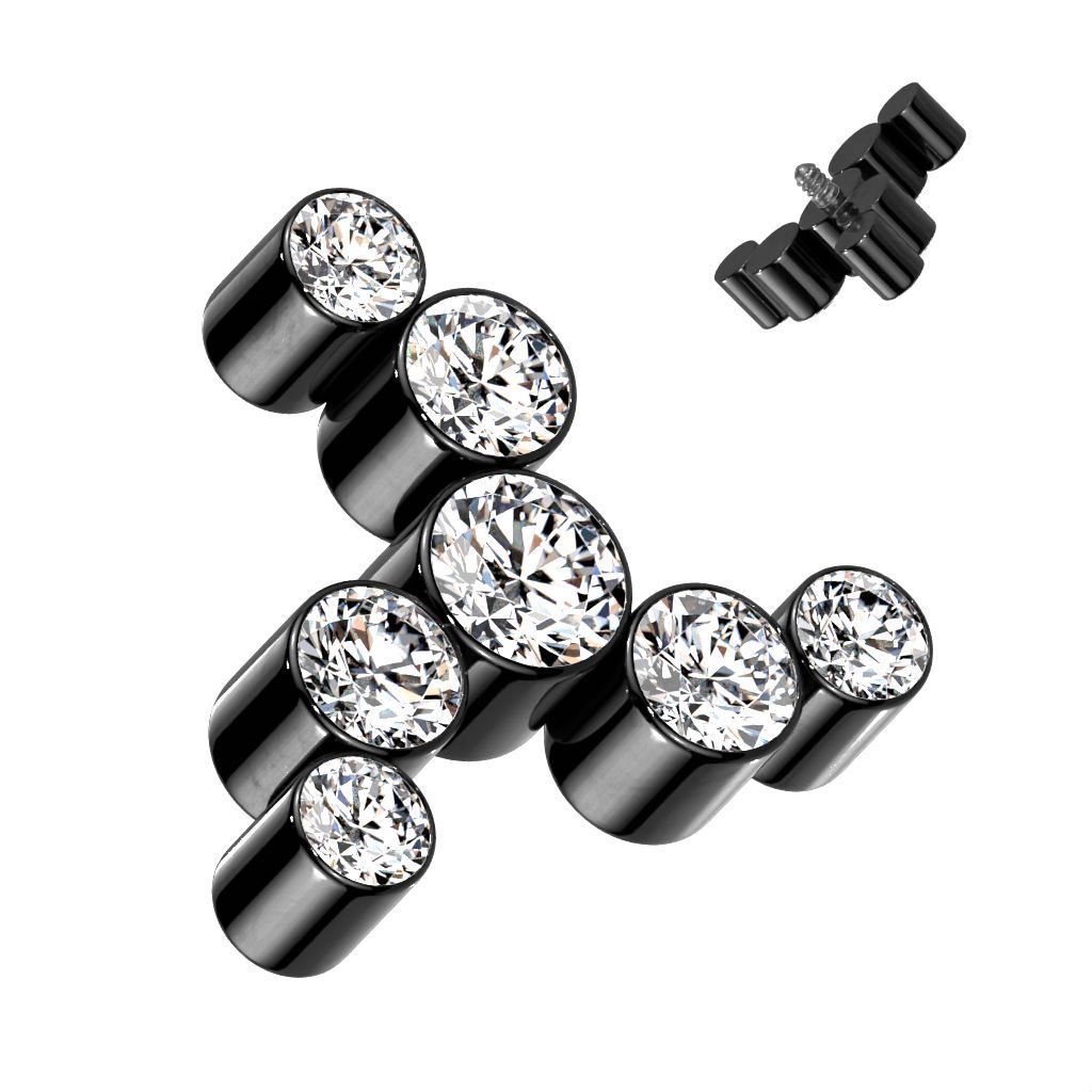 Náhradní ozdoba k dermálu TITAN, závit 1,6 mm (černá)