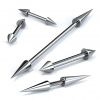 Piercing chirurgická ocel činka s hroty (1,6 x 16 x 4/4)