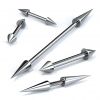 Piercing chirurgická ocel činka s hroty (1,6 x 16 x 4/4)