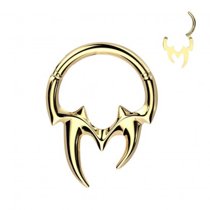Zlacený piercing segment kruh tribal (1,2 x 10)