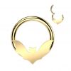 Piercing kruh segment s netopýrem (stříbrný)