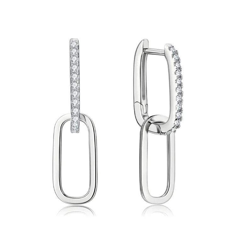 NUBIS Stříbrné náušnice s moissanity - MN129