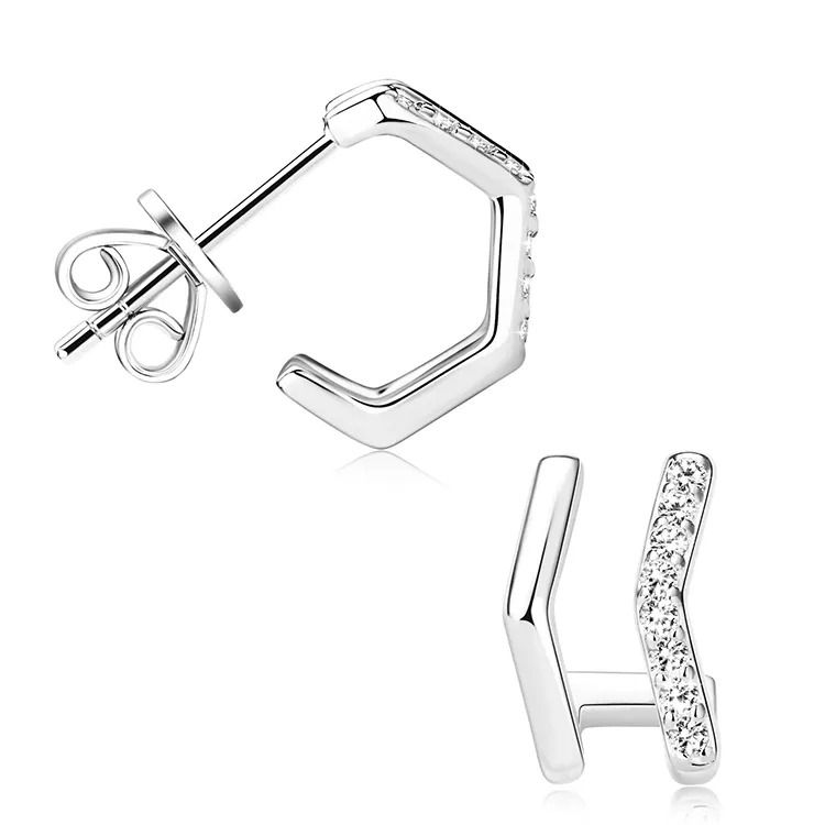 NUBIS Stříbrné náušnice s moissanity - MN118