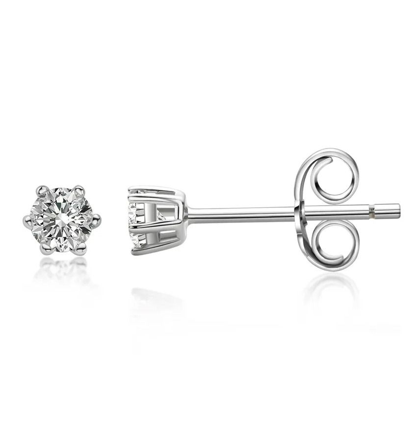 NUBIS Stříbrné náušnice s moissanity 3mm - MN131