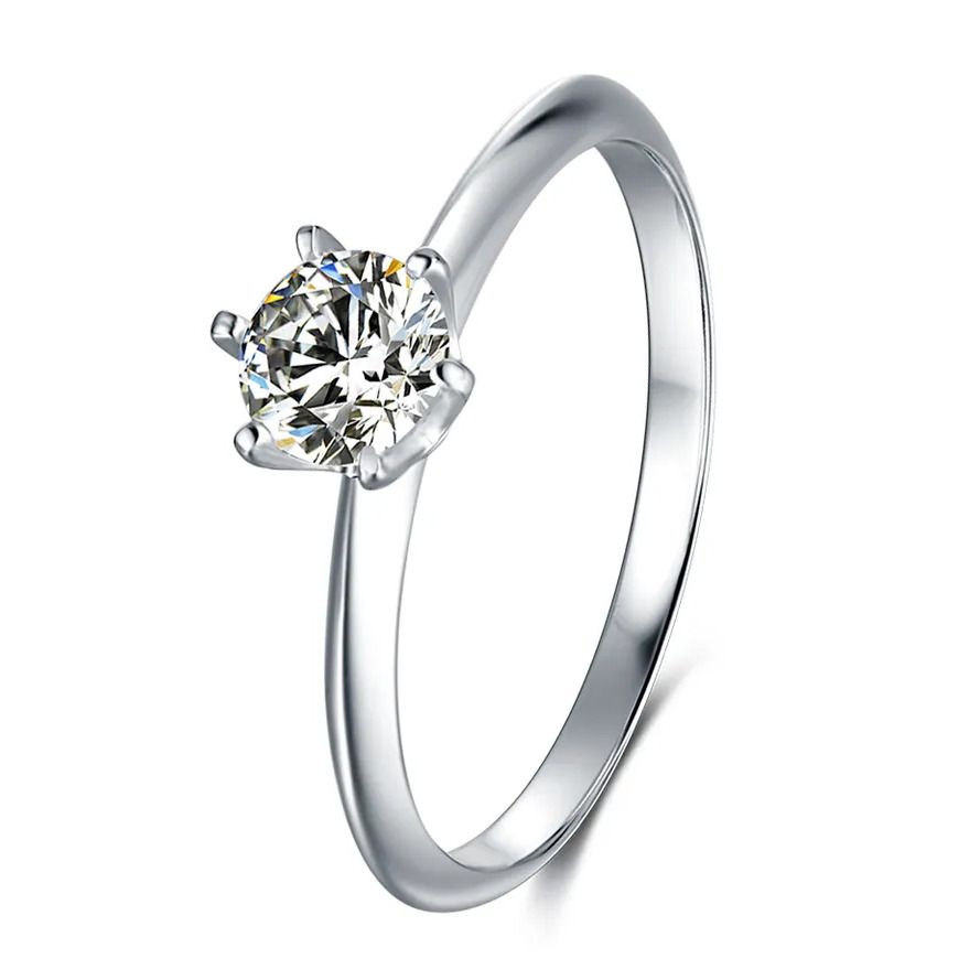 NUBIS Stříbrný zásnubní prsten moissanit, vel. 52 - MN013-52