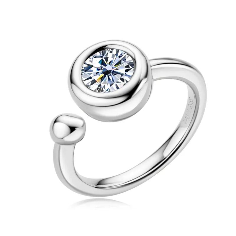 NUBIS Stříbrný zásnubní prsten s MOISSANIT, vel. 52 - MN509-52