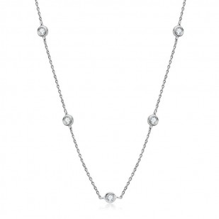 Stříbrný náhrdelník s moissanity