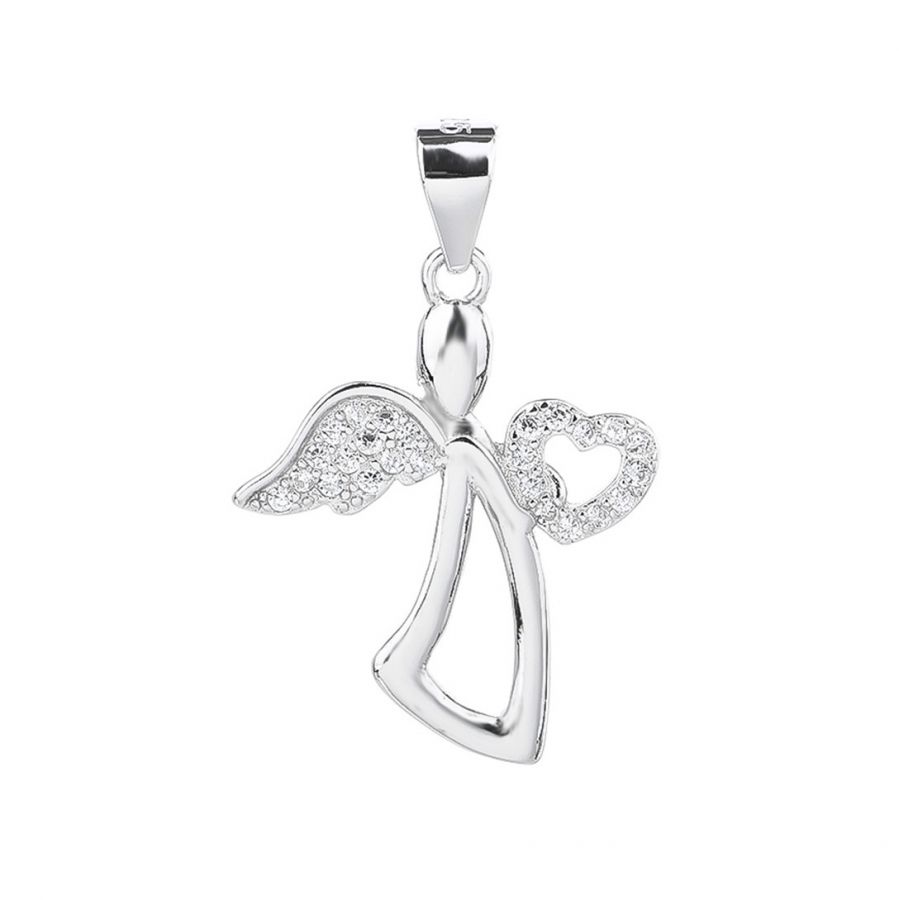 NUBIS Stříbrný přívěsek andílek se zirkony - NB-4420