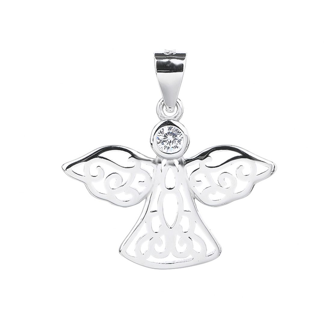NUBIS Stříbrný přívěsek andílek se zirkonem - NB-4422