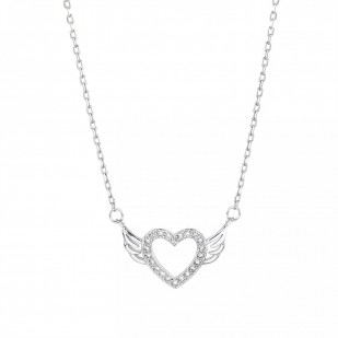 Stříbrný náhrdelník okřídlené srdce