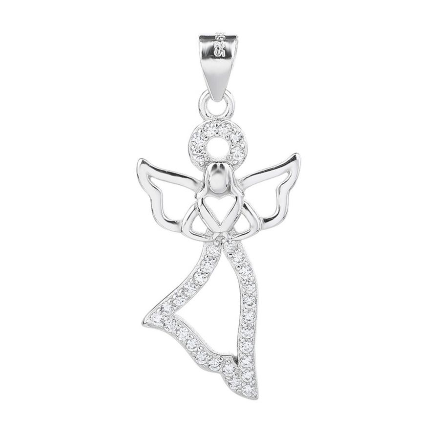 NUBIS Stříbrný přívěsek andílek se zirkony - NB-4417