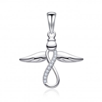Stříbrný přívěsek andílek se zirkony