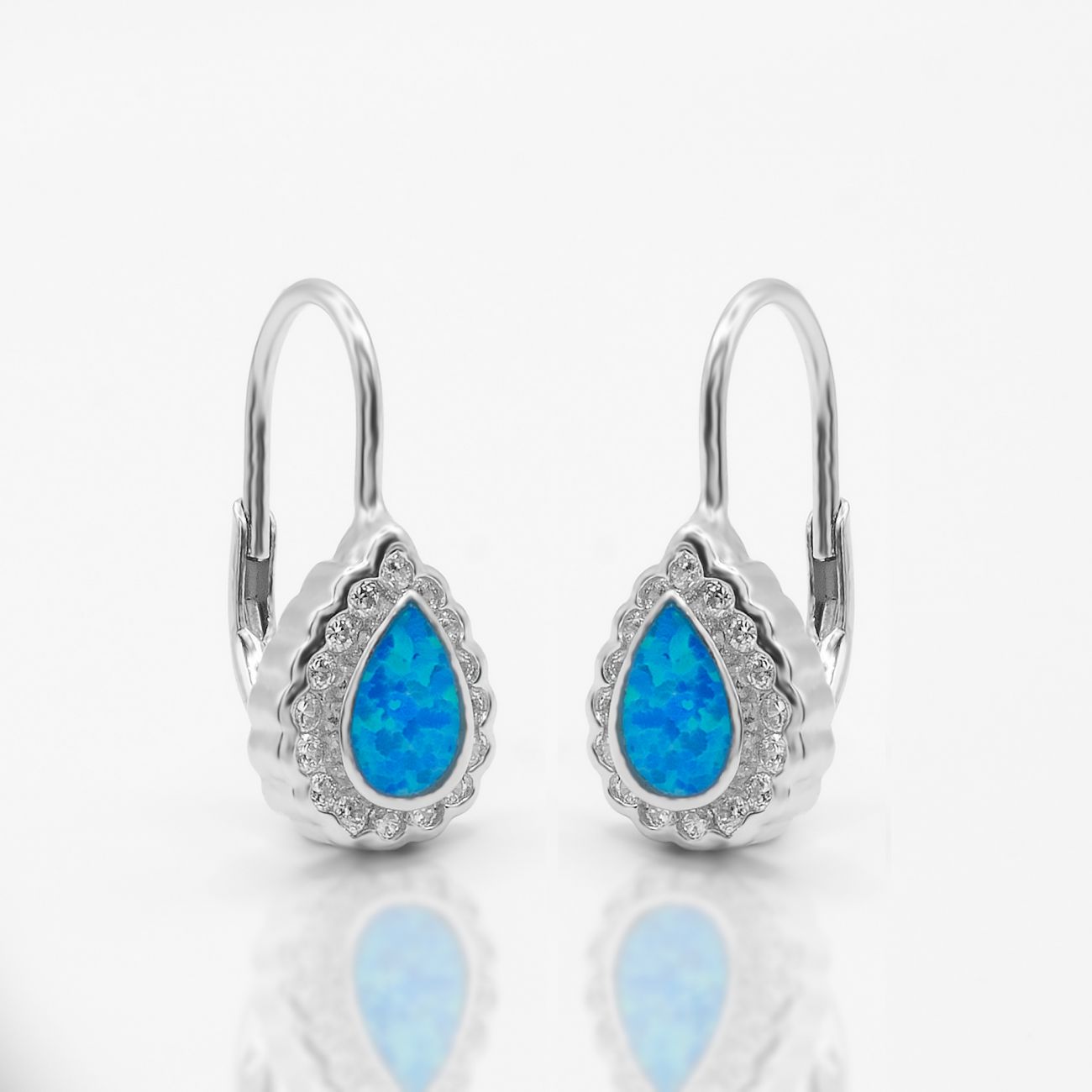 NUBIS Dámské stříbrné náušnice s opálem - NB-3929-OP05