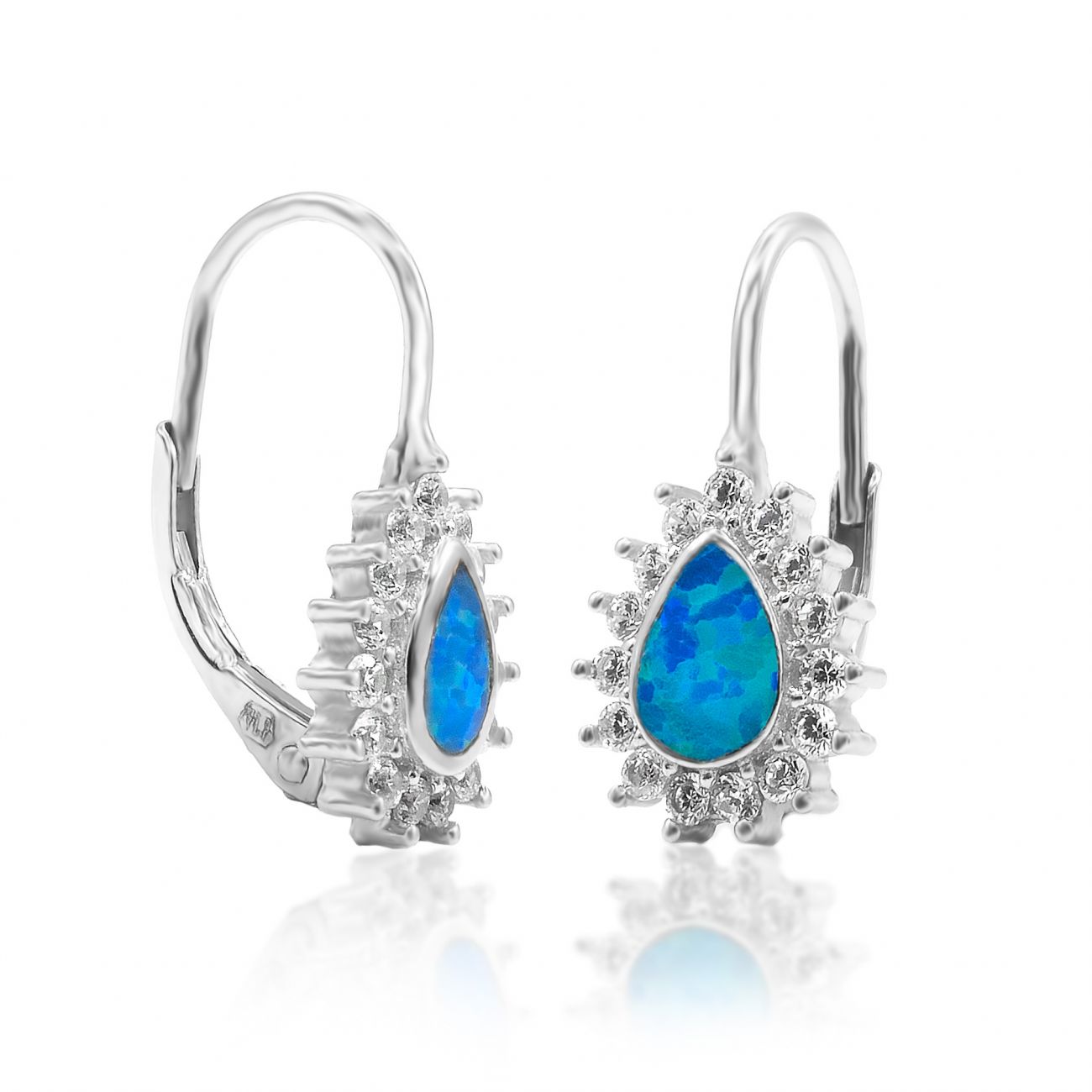 NUBIS Dámské stříbrné náušnice s opálem - NB-3928-OP05