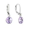 Náušnice bižuterie visací s krystalem Swarovski fialové kulaté 51080.3 violet