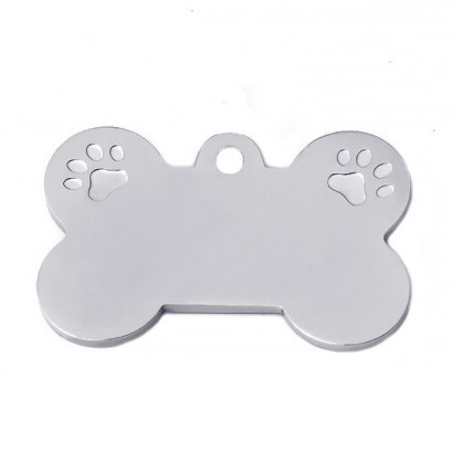 Ocelová psí známka - kost vel. L