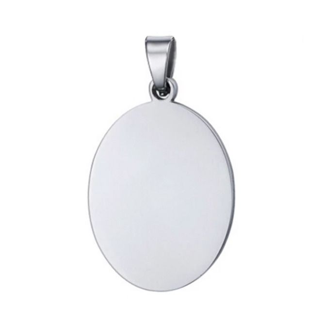 S4U Ocelový přívěsek - destička ovál 14 x 24 mm - DR1328