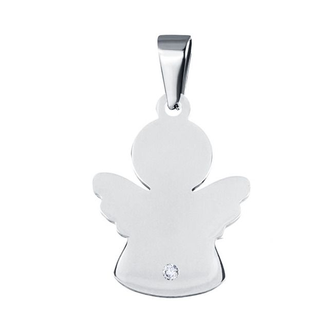 S4U Ocelový přívěsek andělíček se zirkonem - DR1329