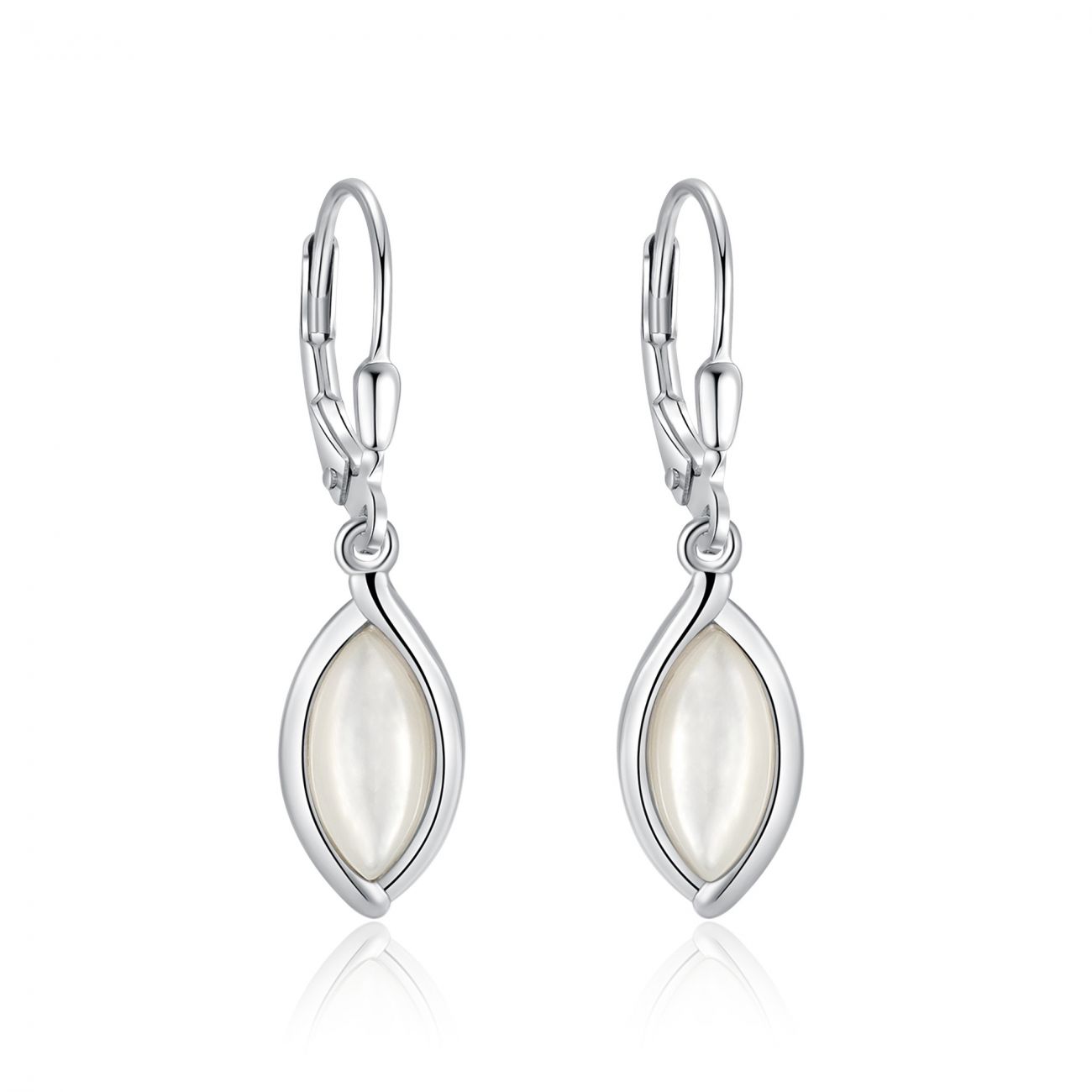 NUBIS Stříbrné visací náušnice s perletí - NB-3935