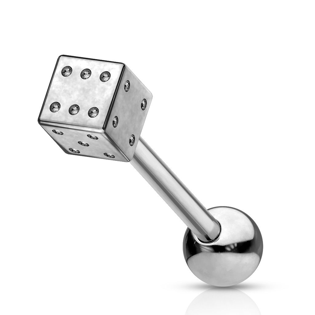 Levně Piercing do jazyka - hrací kostka