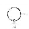 Piercing - kruh titan s kuličkou (1,0 x 8 mm, kulička 3 mm)