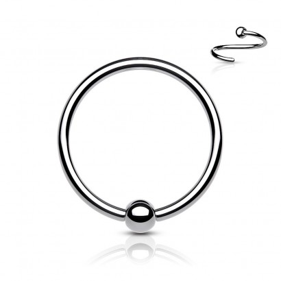 Piercing - kruh titan s kuličkou (0,8 x 10 mm, kulička 2 mm)