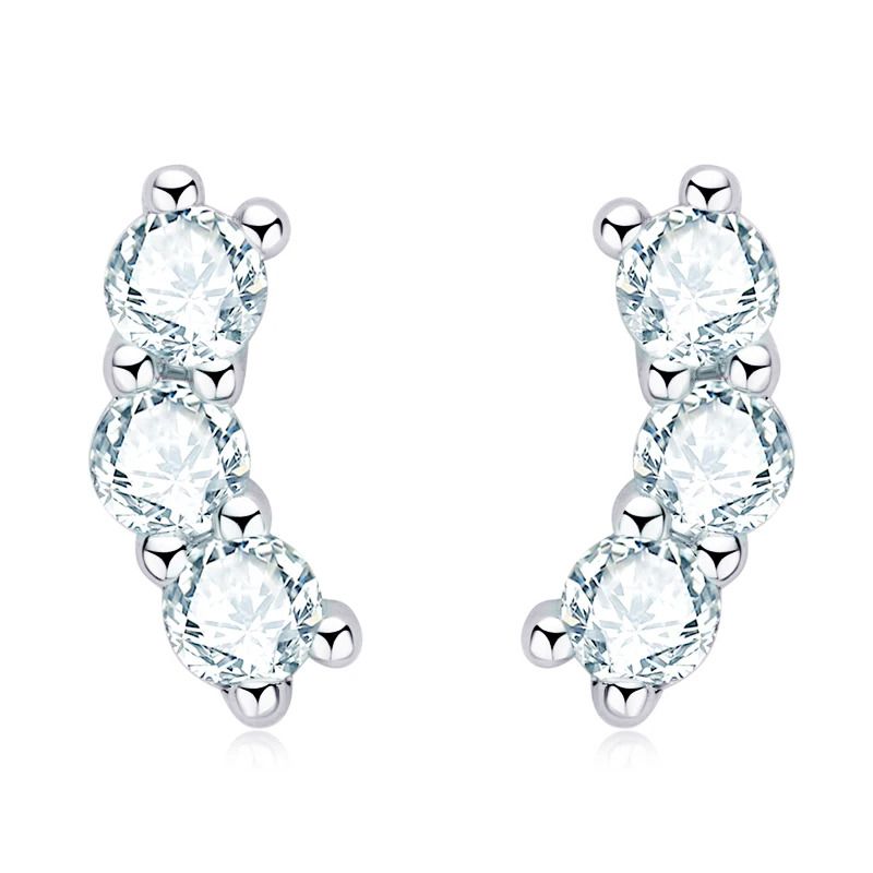 NUBIS Stříbrné náušnice s moissanity - MN152