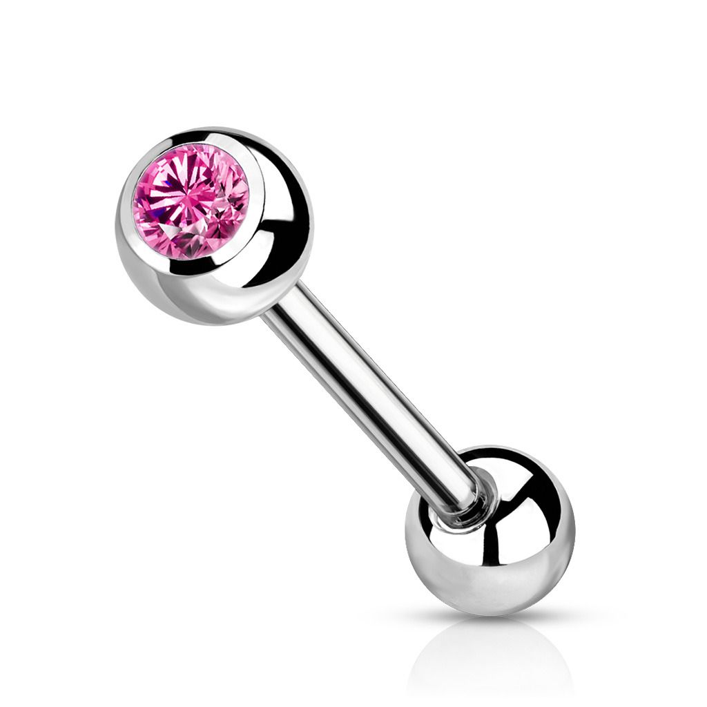 Levně Piercing do jazyku TITAN (růžová) - TIT1017-P