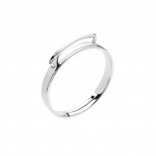 Stříbrný prsten s rhodiem hrazda P0046
