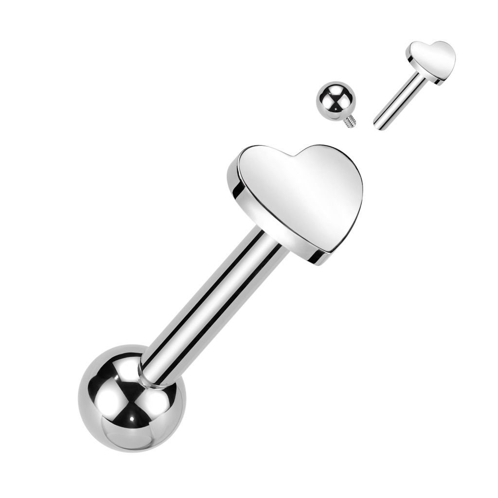 Levně Cartilage piercing TITAN srdíčko (1,2 x 8 mm) - TIT1305-1208