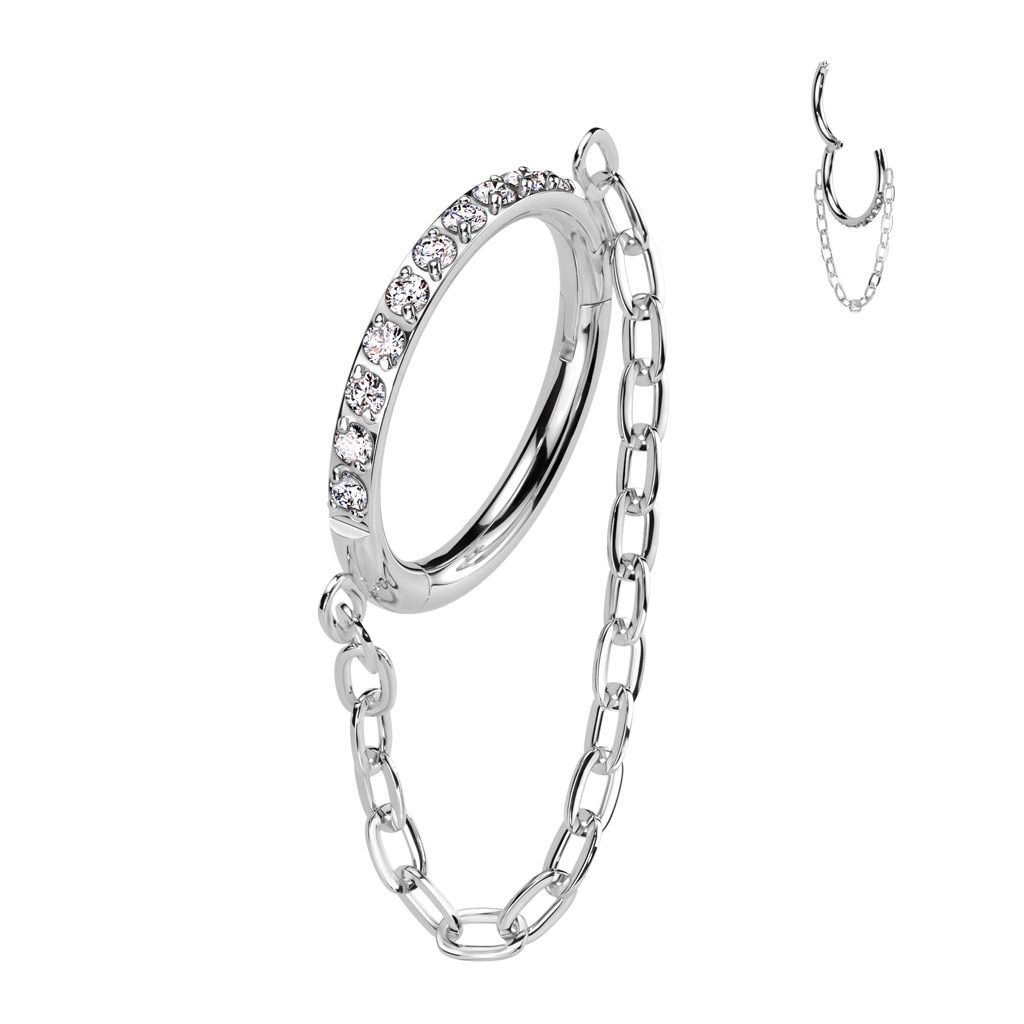 Levně Segment kruh helix / cartilage / tragus / septum piercing TITAN (1,2 x 8 mm) - TIT1308-1208
