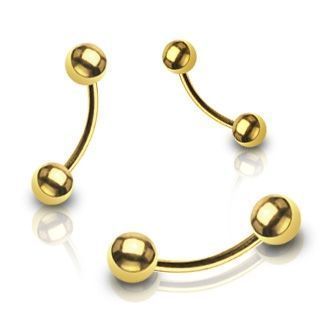 Levně Piercing do obočí - pozlacený (1,2 x 10 mm)