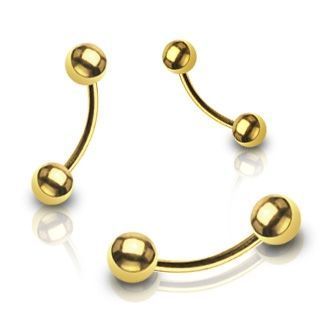 Levně Piercing do obočí - pozlacený (1,6 x 6 mm)