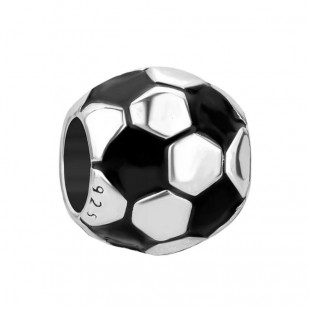 Stříbrný přívěsek korálek fotbalový míč