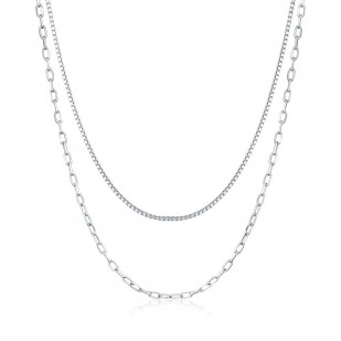Stříbrný dvojitý náhrdelník 42 cm