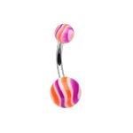 Levně Piercing do pupíku - banánek (fialová/oranžová) - BA01011-OA