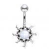 Piercing do pupíku tribal ozdoba bílá