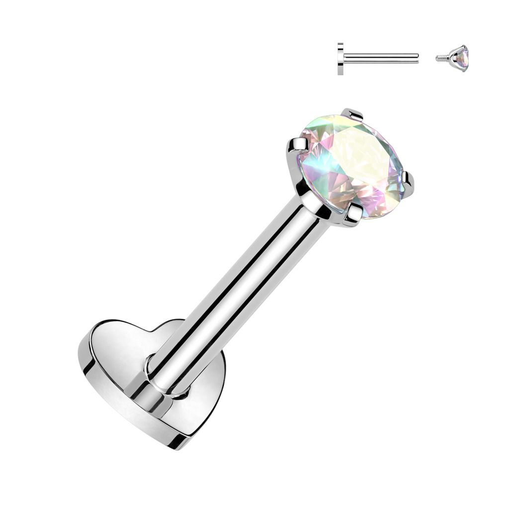 Levně S4U Piercing do brady TITAN, 1,2 x 8 mm, duhový kámen - TIT1313AB-1208