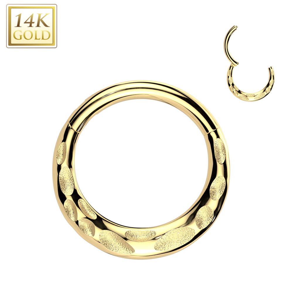 Levně Zlatý piercing - segment kruh, Au 585/1000 (1,2 x 8 mm) - ZL01266-1208