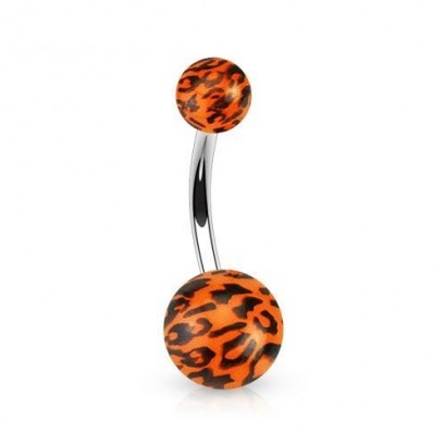 Piercing do pupíku - tygrovaný (oranžová)