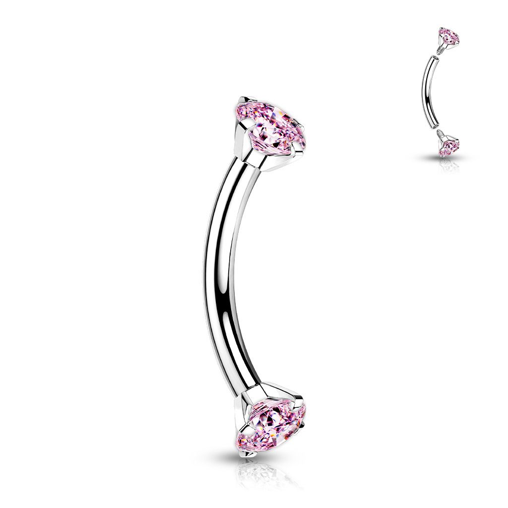 Levně Piercing do obočí TITAN (růžová) - TIT1131P-12083