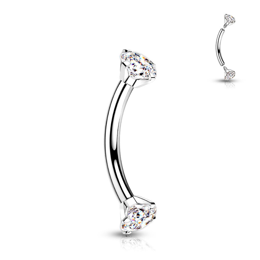 Levně Piercing do obočí TITAN (čirá) - TIT1131C-12083