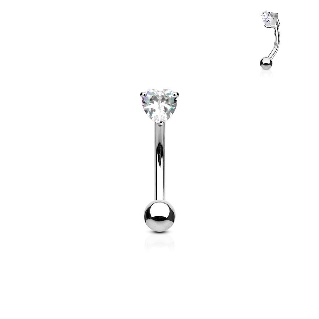 Levně Piercing do obočí - zirkon (čirá) - OB1003-C
