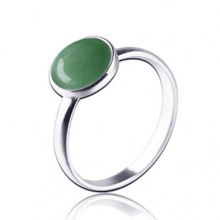 Stříbrný prsten zelený Avanturín