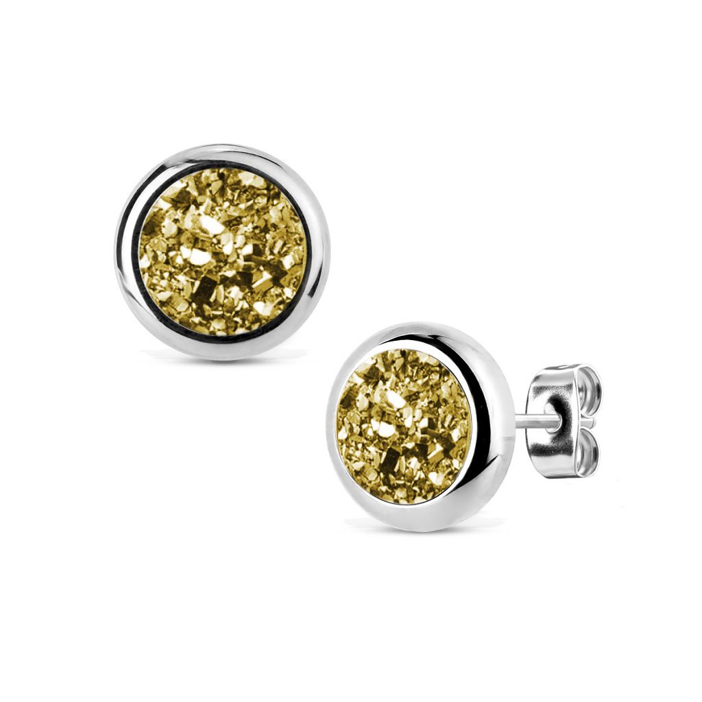 NUBIS Ocelové náušnice DRUZY Gold - NB319