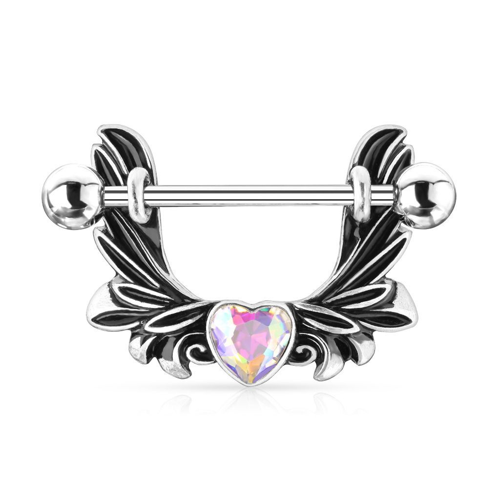 Levně Piercing do bradavky s ozdobou (duhová)