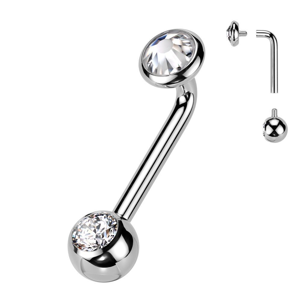 Levně Christina piercing TITAN, čirý kamínek (1,6 x 12 mm) - KT005-C