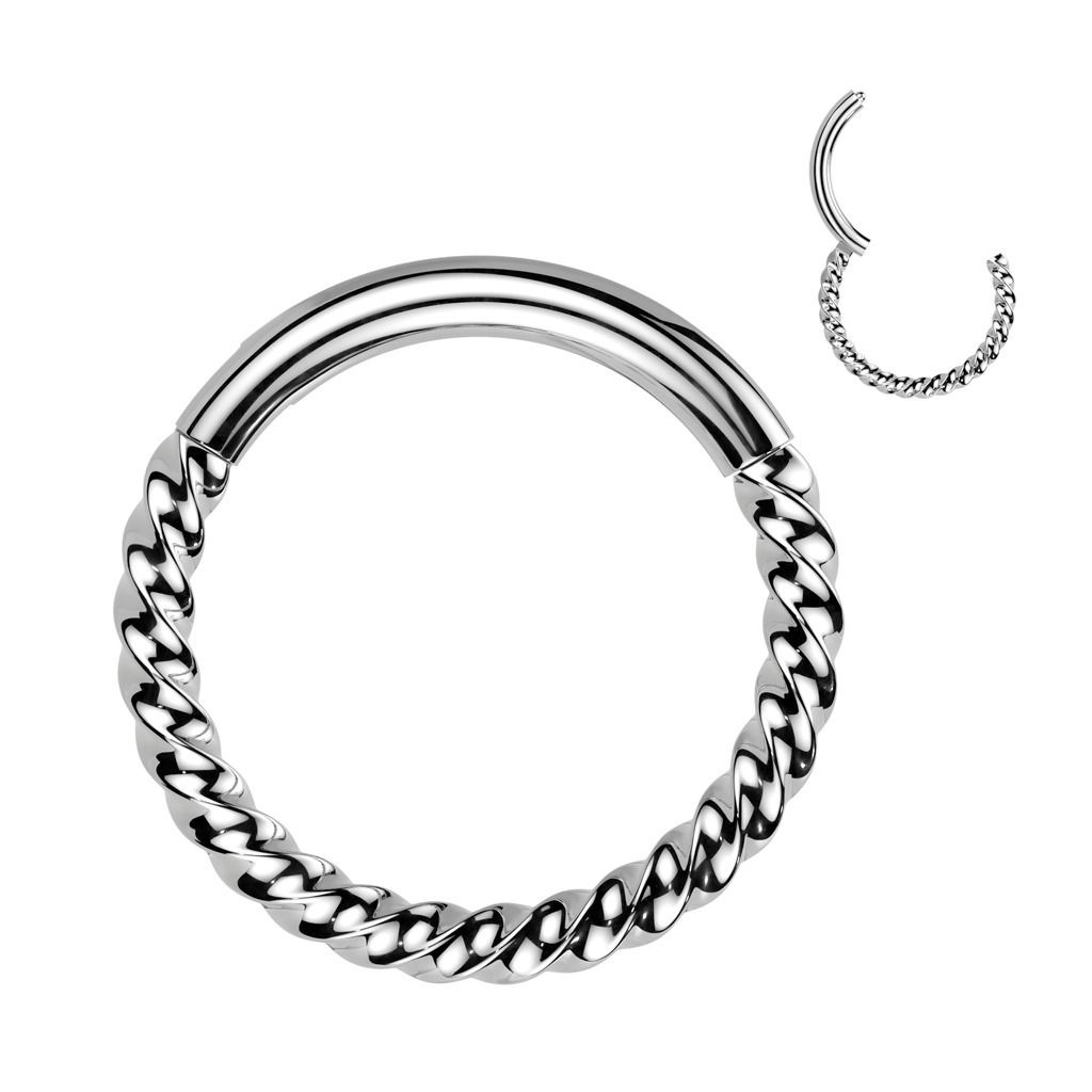 Levně Piercing segment kruh TITAN kroucený (1,2 x 8 mm) - TIT1330-1208