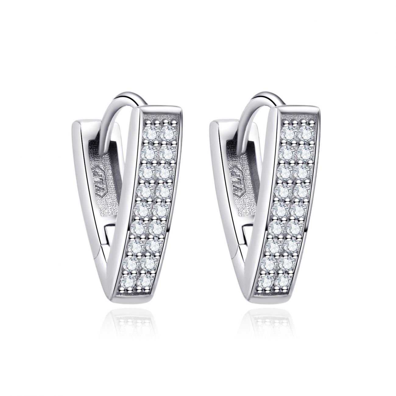 NUBIS Stříbrné náušnice se zirkony - NB-3951